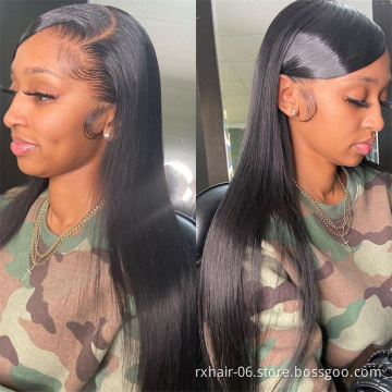 High Quality 30inch Long HD Lace Frontal Human Hair Wigs For Black Women,Wholesale Brazilian Transparent Lace Straight Wig